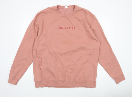 Just Hoods AWDis Women’s Pink The Vamps Graphic Pullover Sweatshirt XXL