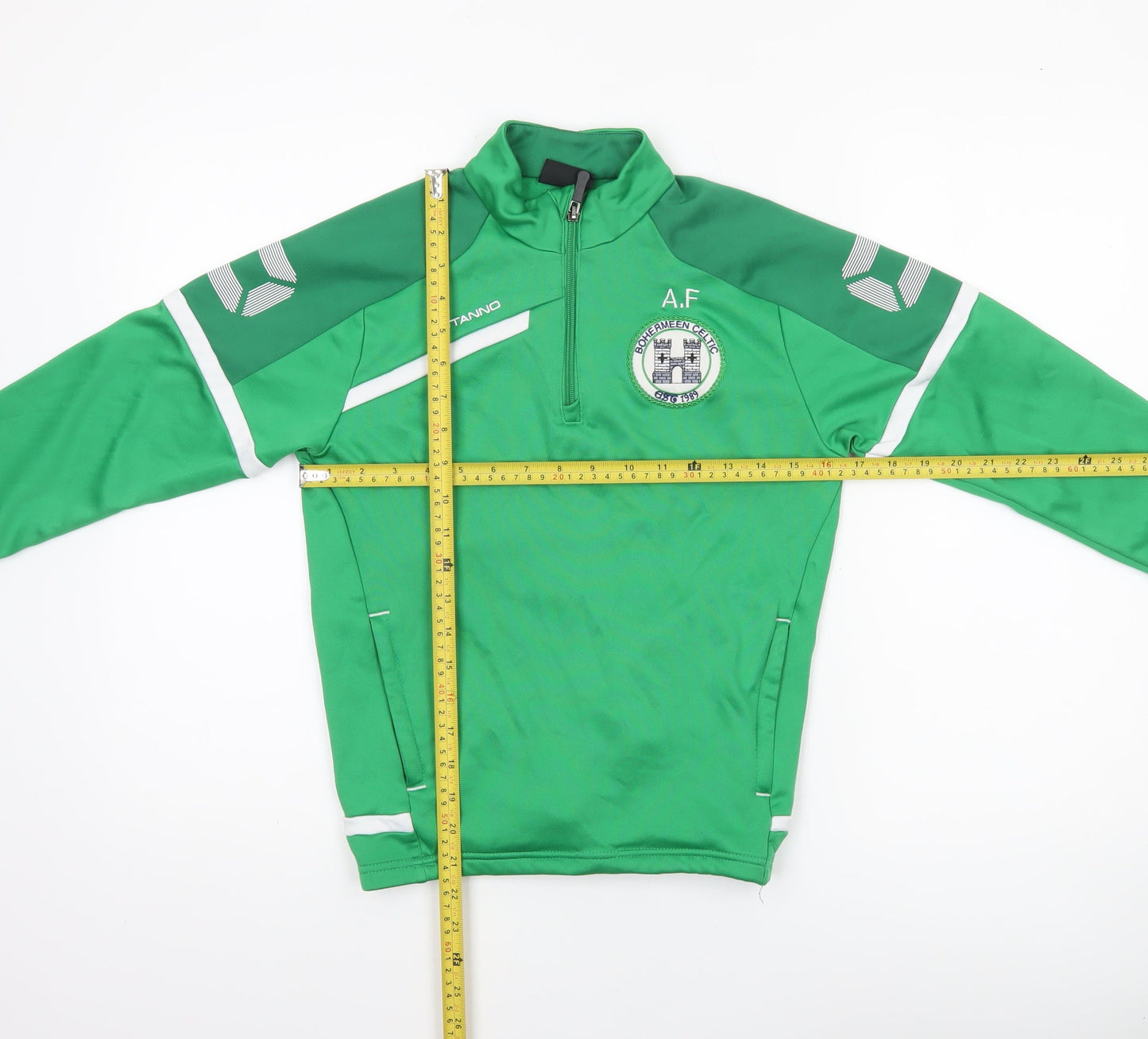 Stanno Boys Green 1/4 Zip Football Training Top 11-12 Years