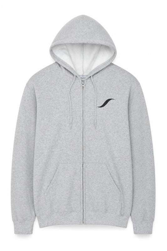 Gildan Men's Grey Full Zip Hoodie Medium Heavyweight Gym Member Sweatshirt