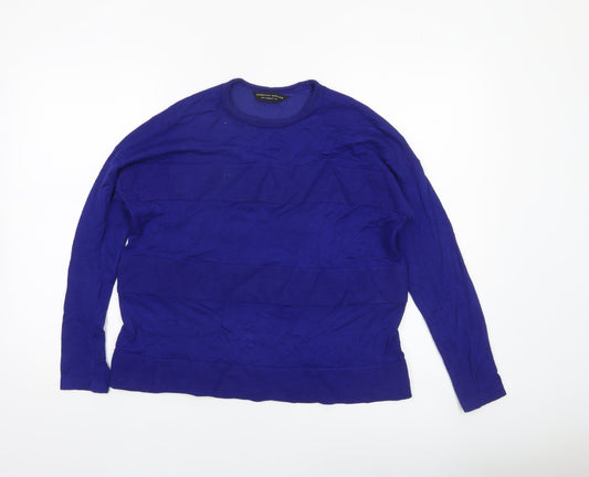 Dorothy Perkins Women's Blue Crew Neck Long Sleeve Jumper Size 12