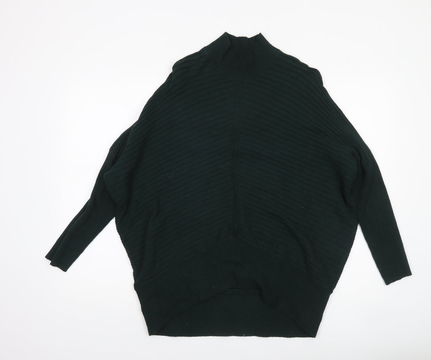 River Island Women’s Green Mock Neck Ribbed Knit Jumper Size S