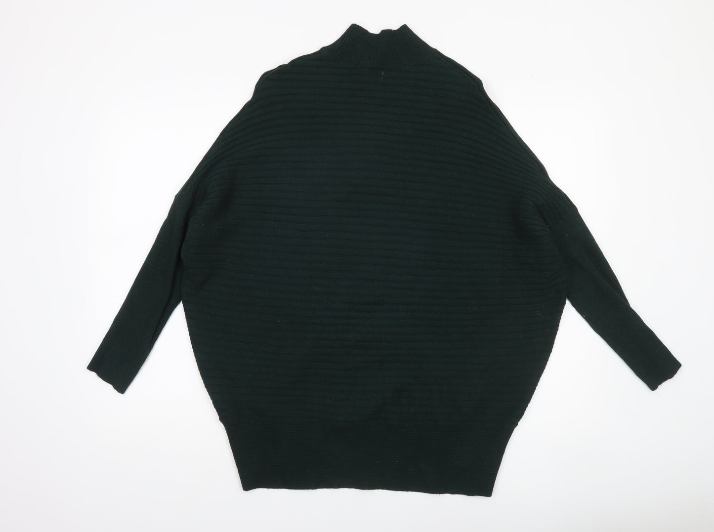River Island Women’s Green Mock Neck Ribbed Knit Jumper Size S