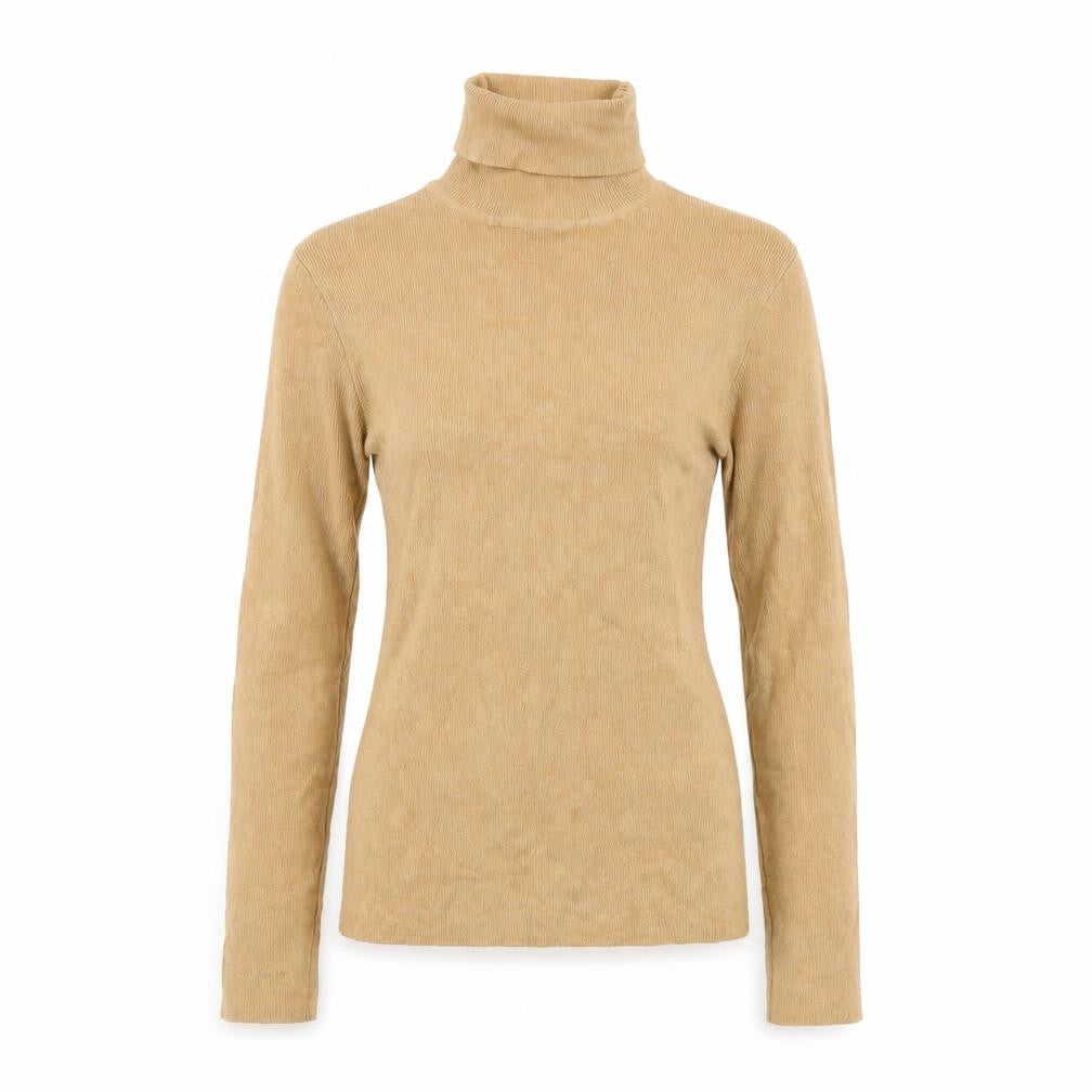 Primark Women Beige Roll Neck Ribbed Knit Jumper Size S