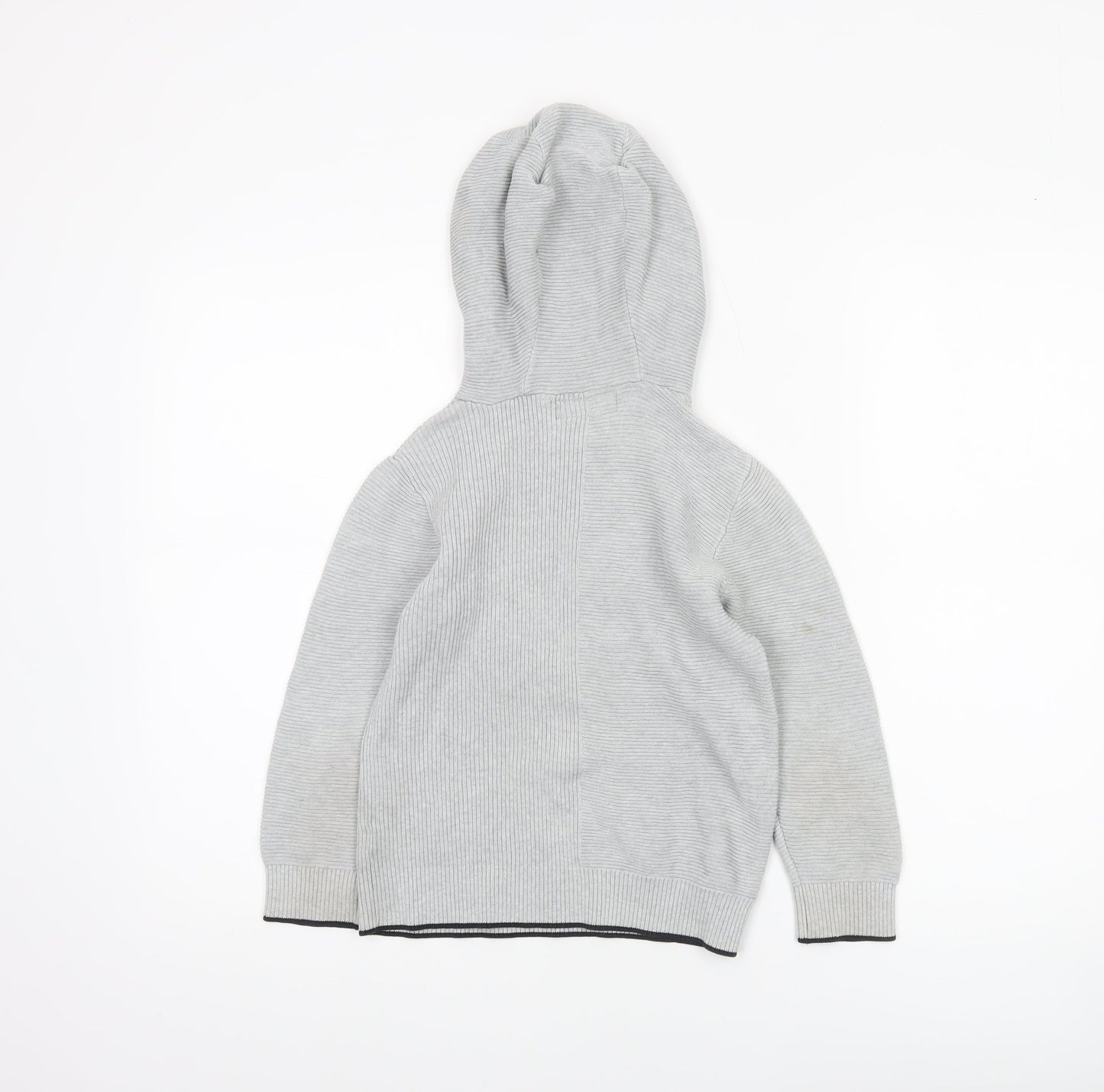 Next Boys Grey Hooded Cotton Pullover Jumper 6 Years