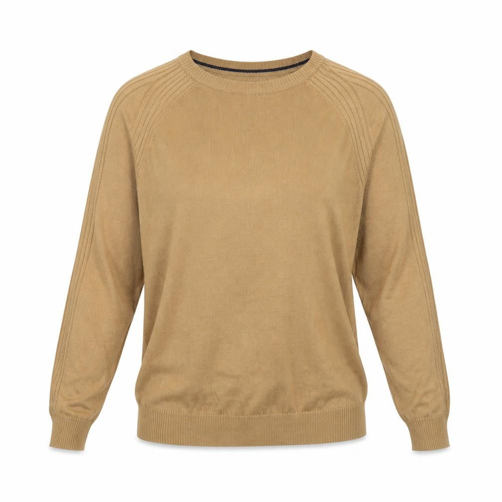 Next Women Beige Crew Neck Long Sleeve Pullover Jumper Size 14