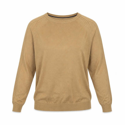 Next Women Beige Crew Neck Long Sleeve Pullover Jumper Size 14
