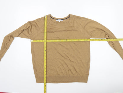 Next Women Beige Crew Neck Long Sleeve Pullover Jumper Size 14