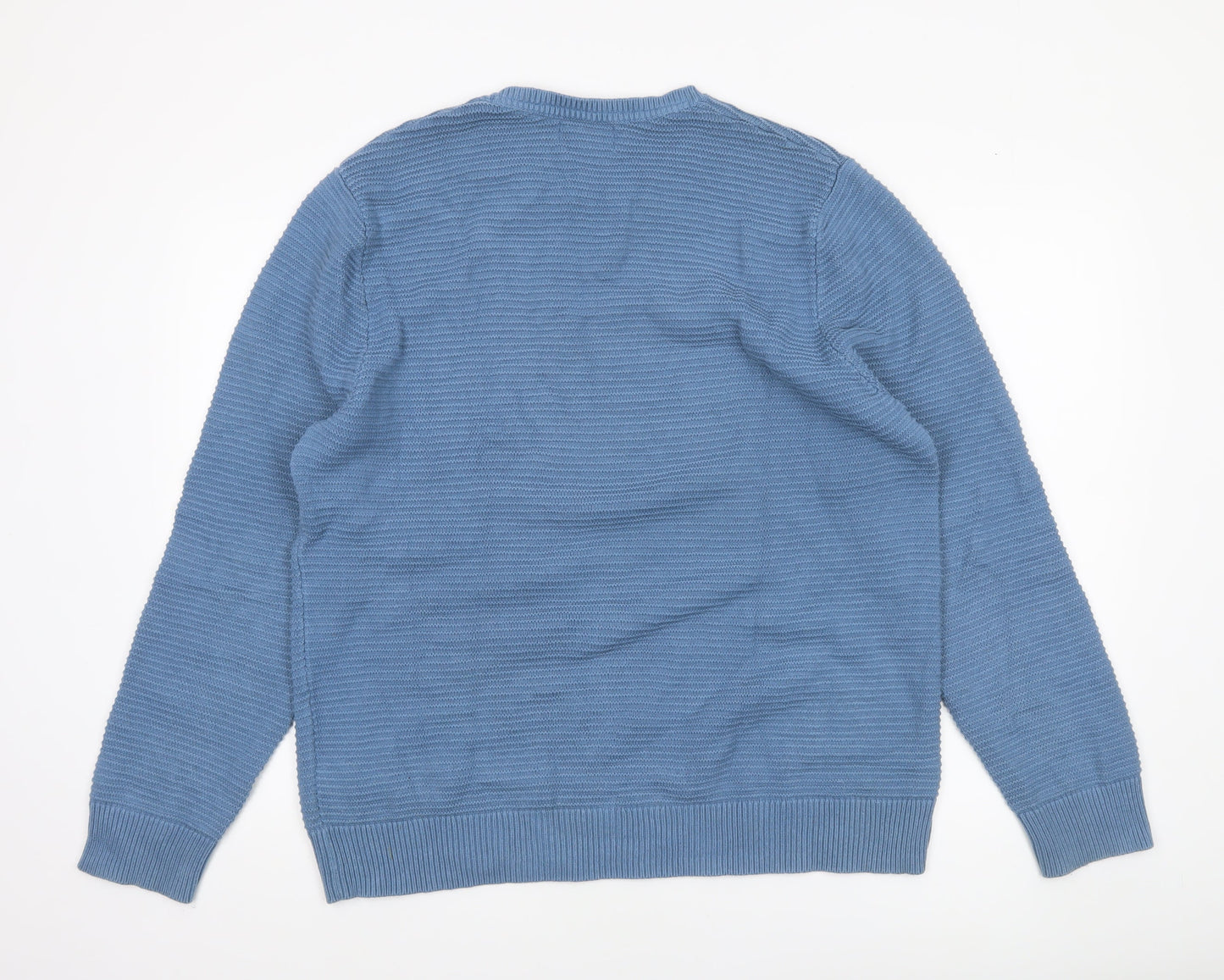 Marks and Spencer Men’s Blue Cotton Pullover Jumper L Tailored Fit