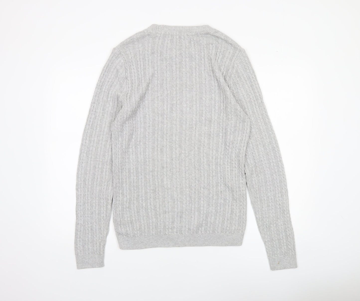 ASOS Men’s Grey Cable Knit Cotton Acrylic Pullover Jumper L
