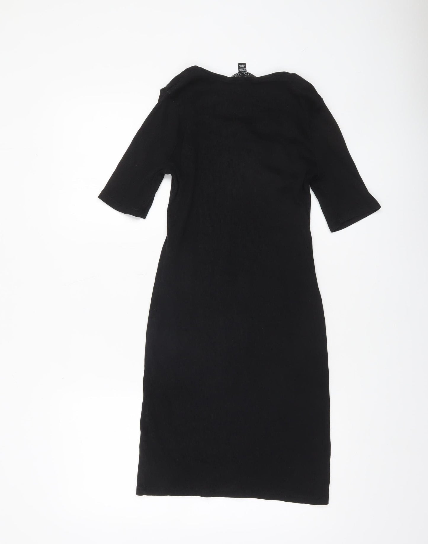 New Look Girls Black Button Front Stretch Shirt Dress 14-15 Years