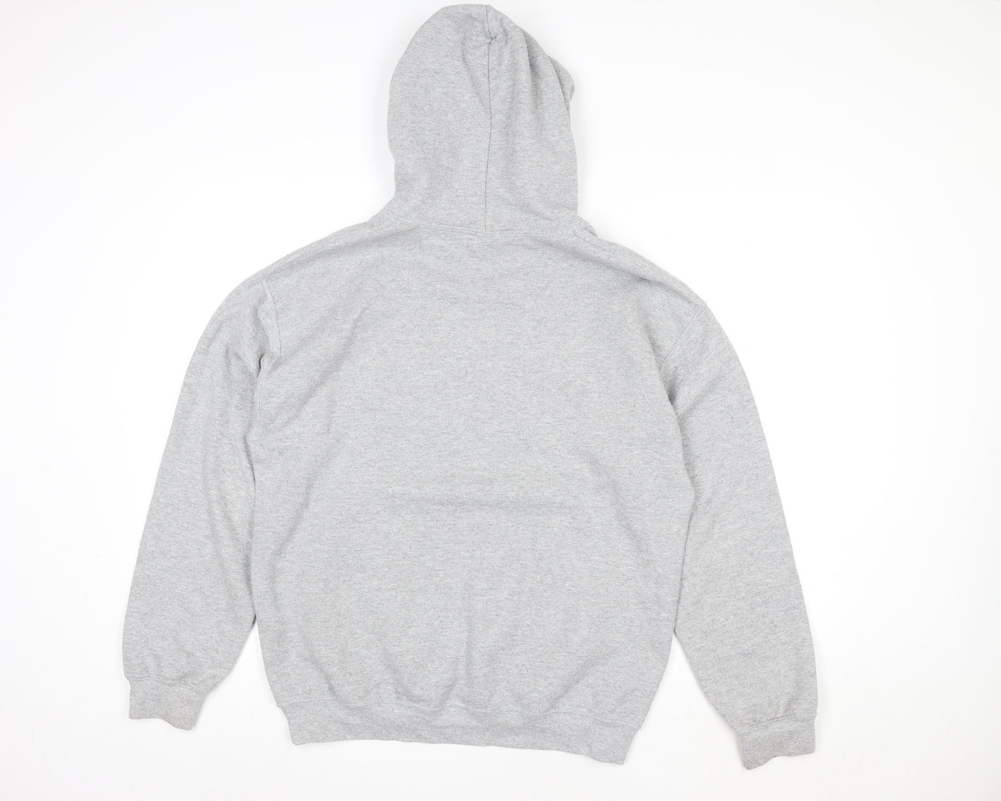 Disney Women Grey Stitch Hoodie Medium Cotton Blend Pullover