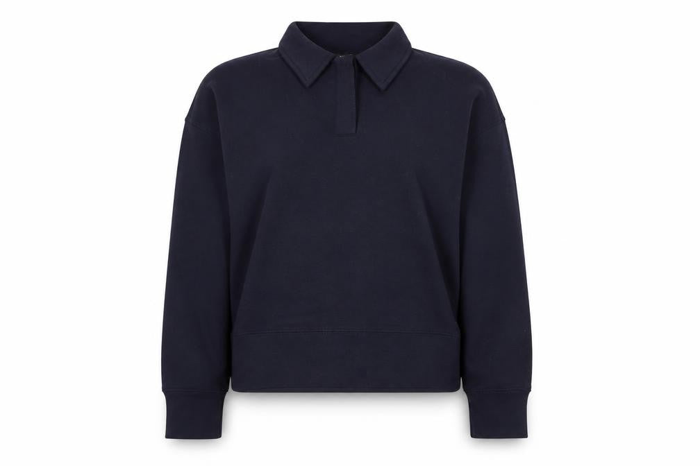 Next Women Navy Blue Collared Pullover Sweatshirt Size S