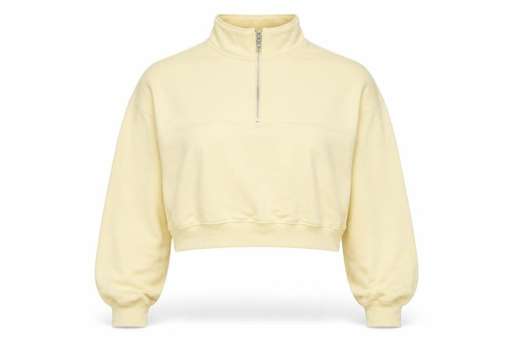 H&M Divided Women Beige 1/2 Zip Pullover Sweatshirt M UK 12