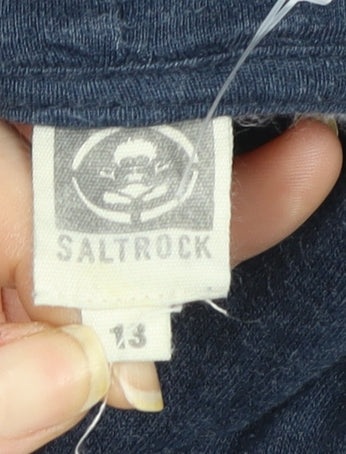 Saltrock Boys Blue Full Zip Hooded Fleece Lined Jacket 13 Years