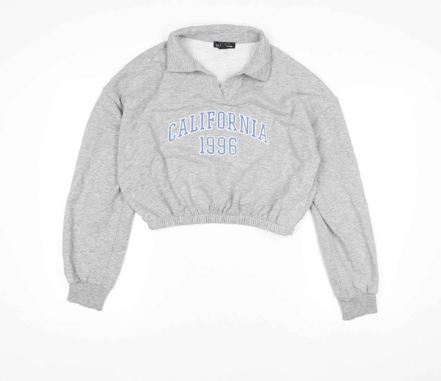 915 Girls Grey Collared Pullover Sweatshirt Size 14-15 Years California 1996
