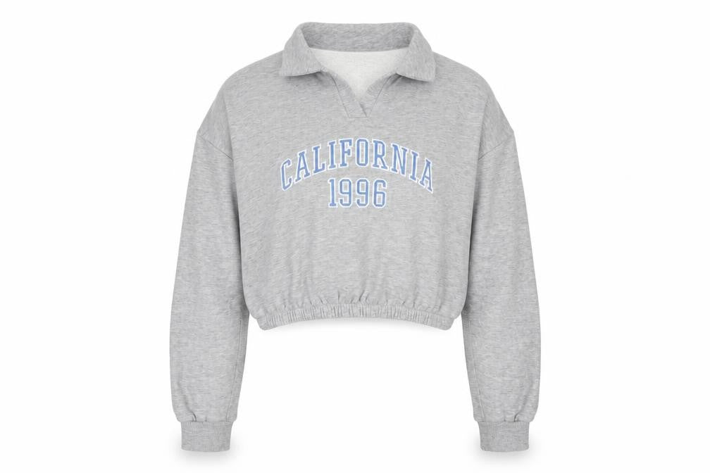 915 Girls Grey Collared Pullover Sweatshirt Size 14-15 Years California 1996