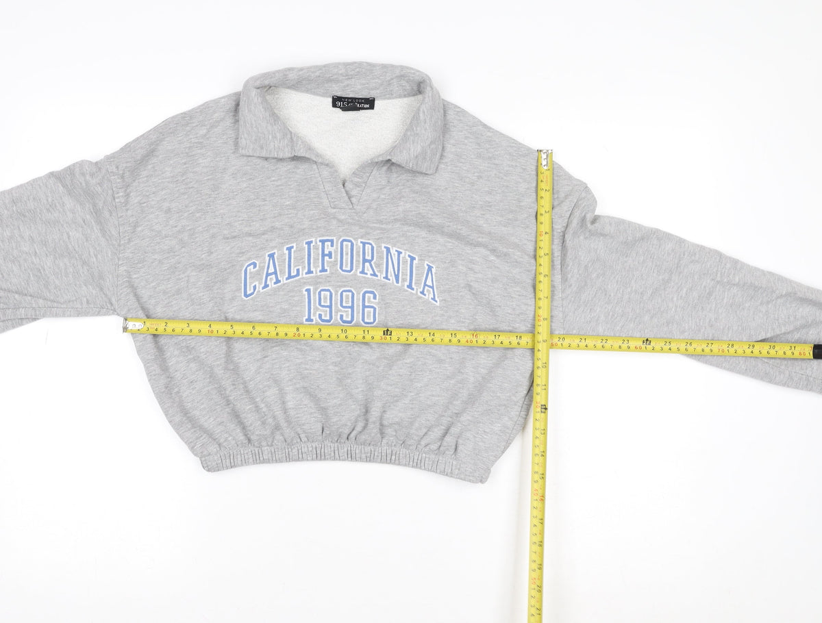 915 Girls Grey Collared Pullover Sweatshirt Size 14-15 Years California 1996