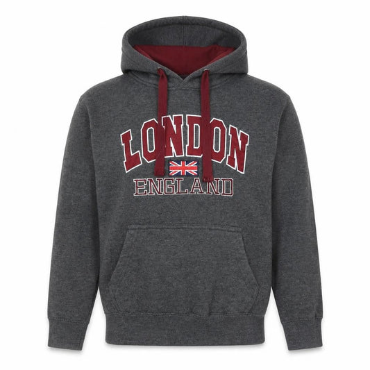 Zone One Men's Grey London England Pullover Hoodie XS