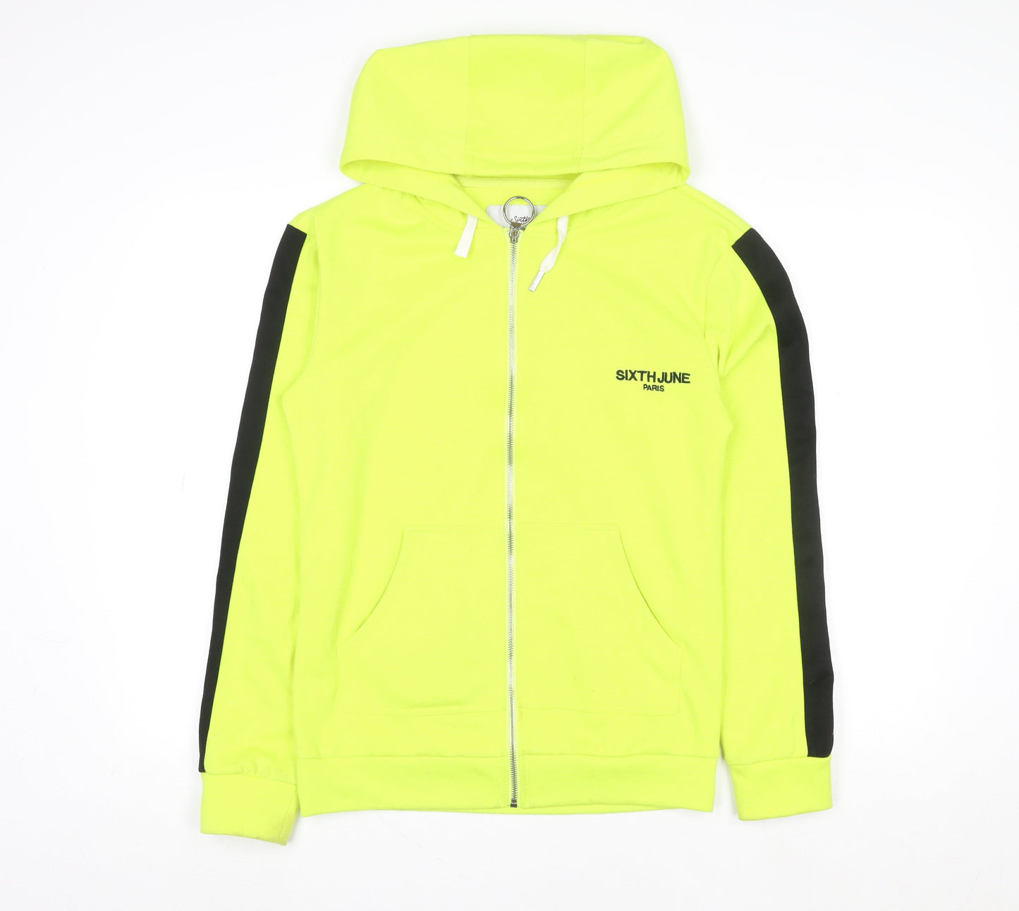 Sixth June Paris Mens Yellow Black Track Jacket Size S Full Zip Hoodie