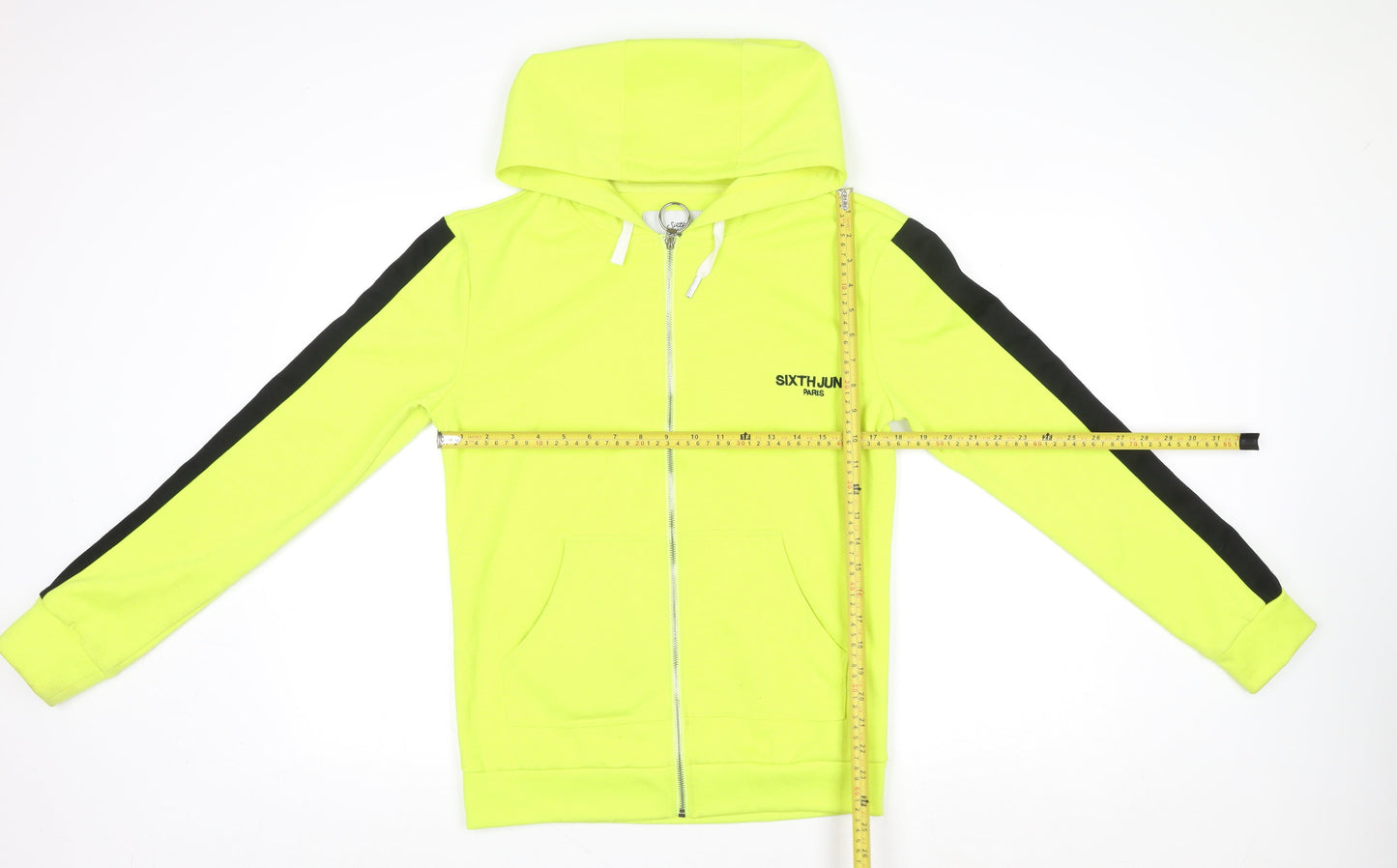 Sixth June Paris Mens Yellow Black Track Jacket Size S Full Zip Hoodie