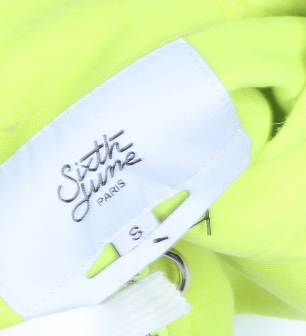Sixth June Paris Mens Yellow Black Track Jacket Size S Full Zip Hoodie