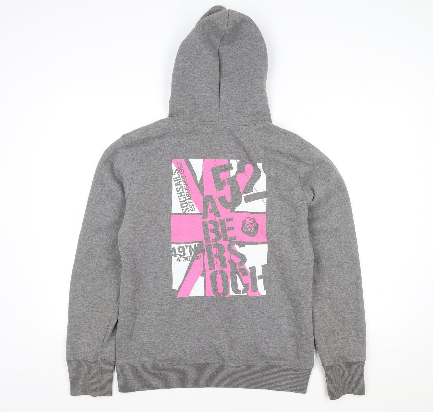 Sohosail Womens Grey Pullover Hoodie Size 14 Graphic Print Casual