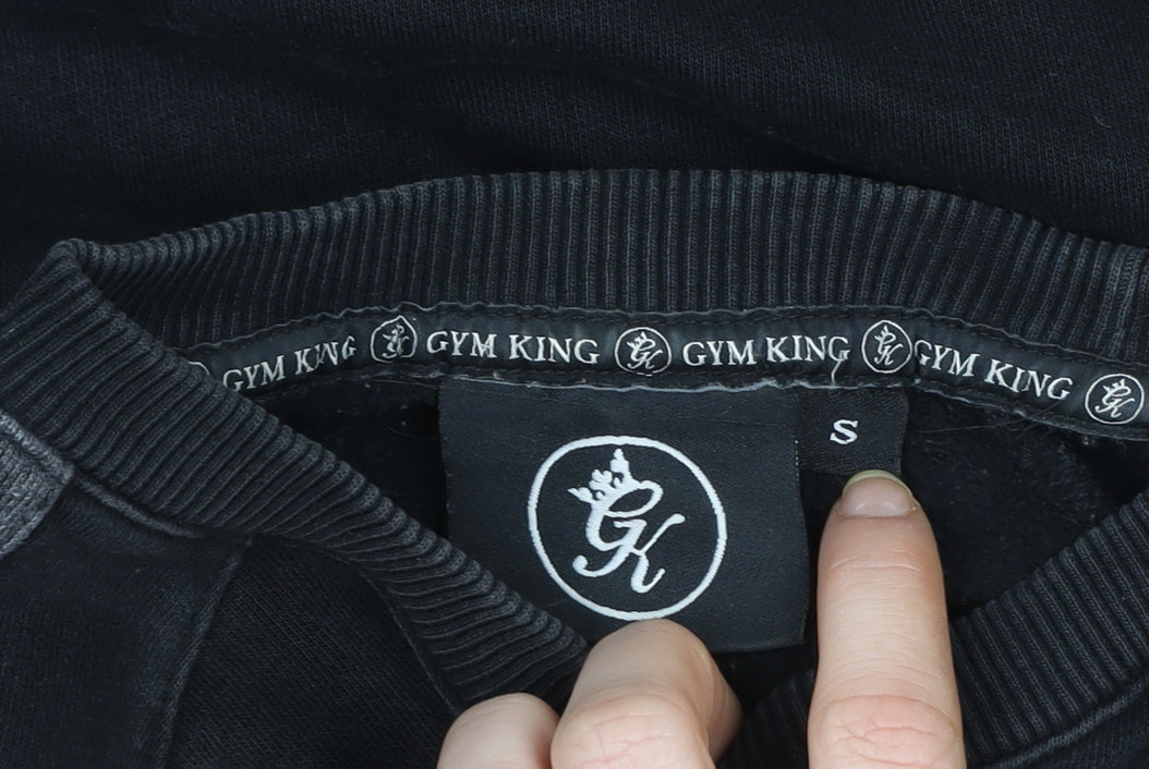 Gym King Men's Black Small Pullover Sweatshirt Logo Fleece