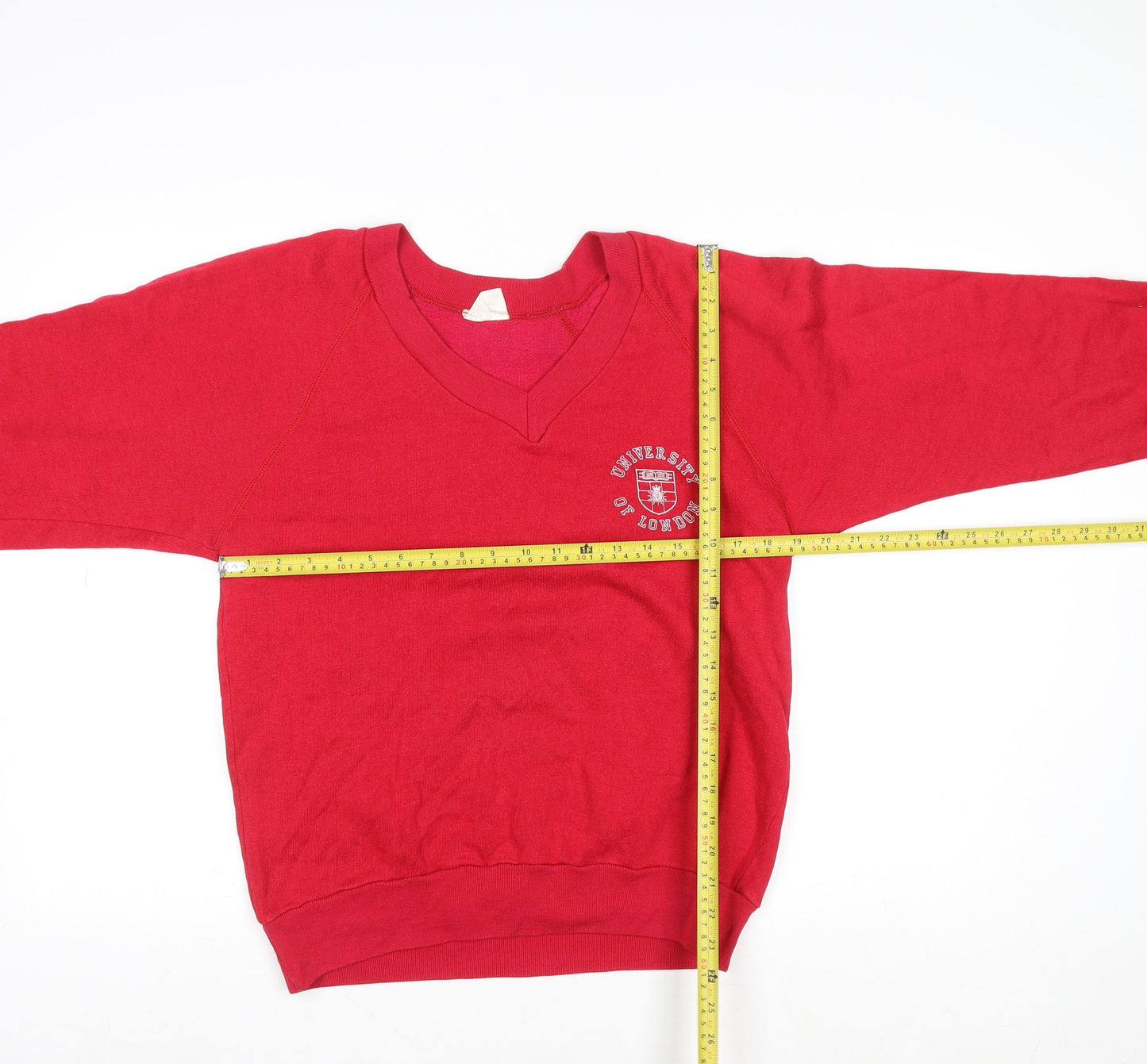 Probert University of London Red V-Neck Womens Sweatshirt Size L
