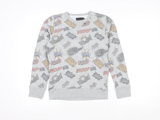 Next Boys Grey Comic Print Pullover Sweatshirt 11 Years Regular Fit