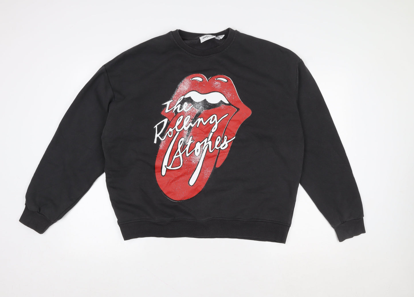 Primark x The Rolling Stones Women's Black Graphic Sweatshirt Size S