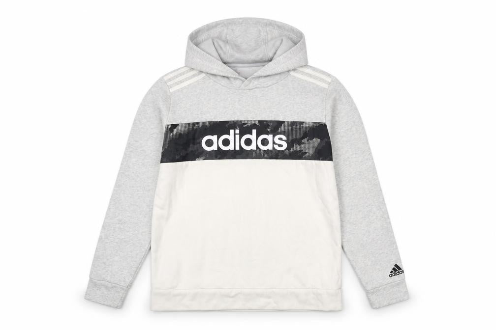Adidas Girls Grey Pullover Hoodie 14 Years Logo Sportswear Sweatshirt