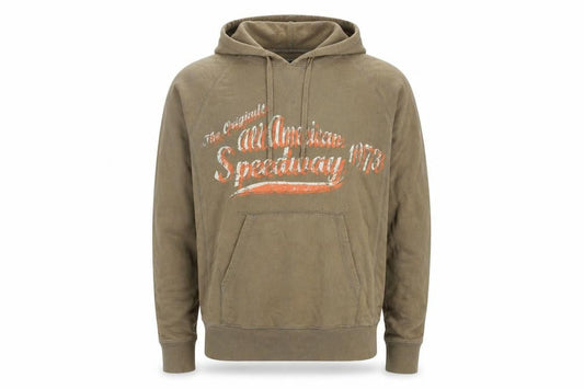 Cust_om Brand Men's Brown Pullover Hoodie M Retro Graphic Print