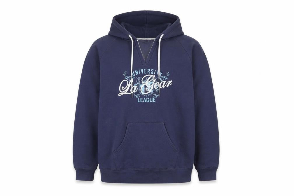 LA Gear Men Blue XL Pullover Hoodie University Sports Fleece