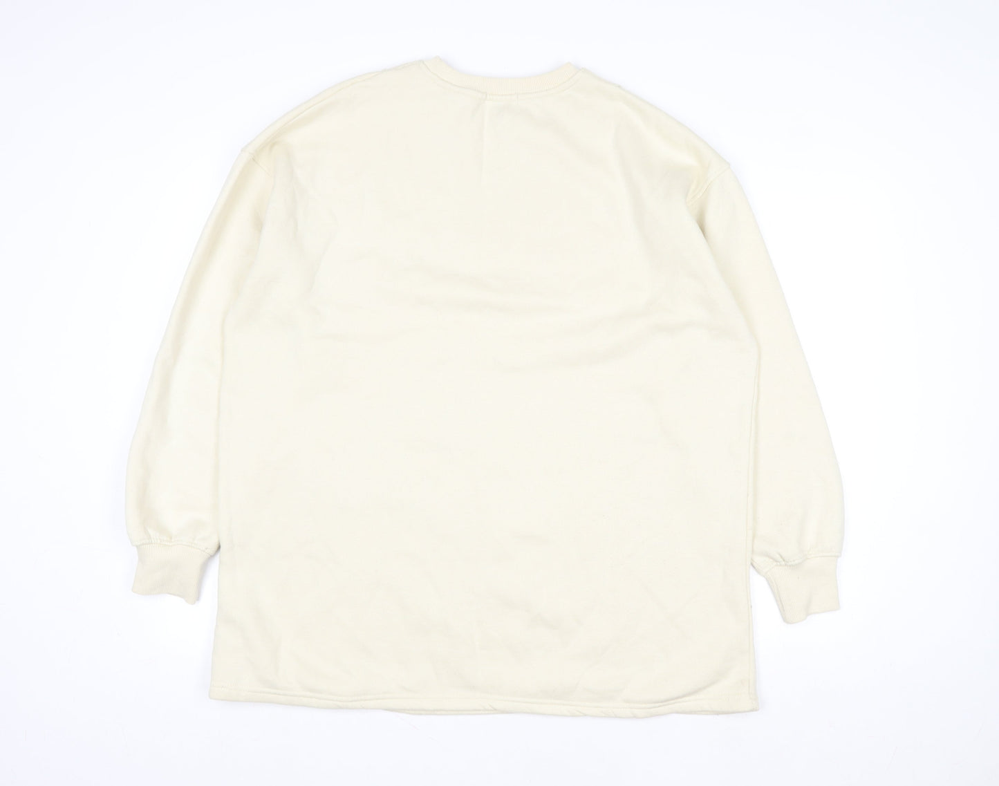 PrettyLittleThing Women's Beige Long Sleeve Pullover Sweatshirt UK 10