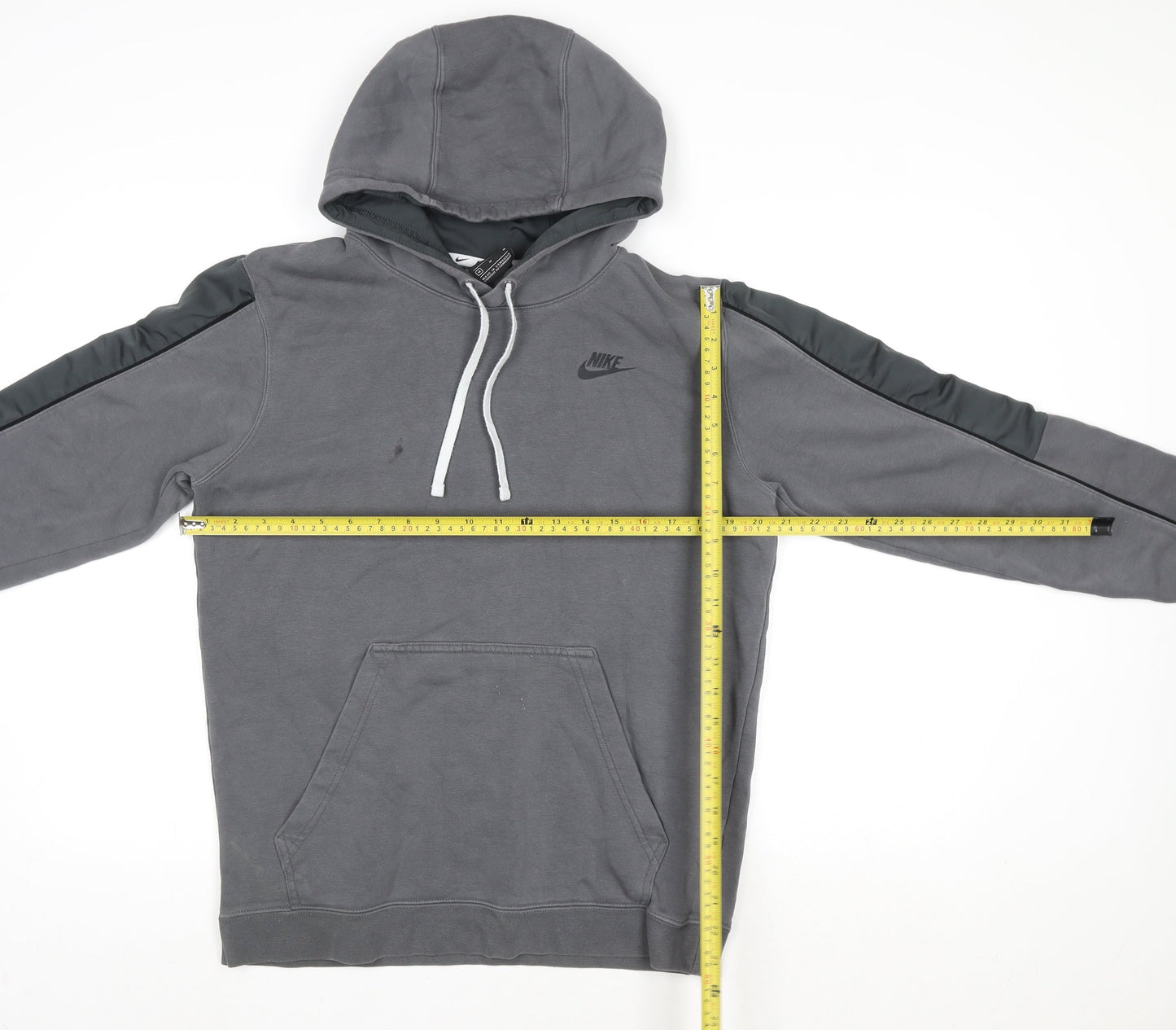 Nike Women's Grey Pullover Hoodie Medium Cotton Blend Logo Design