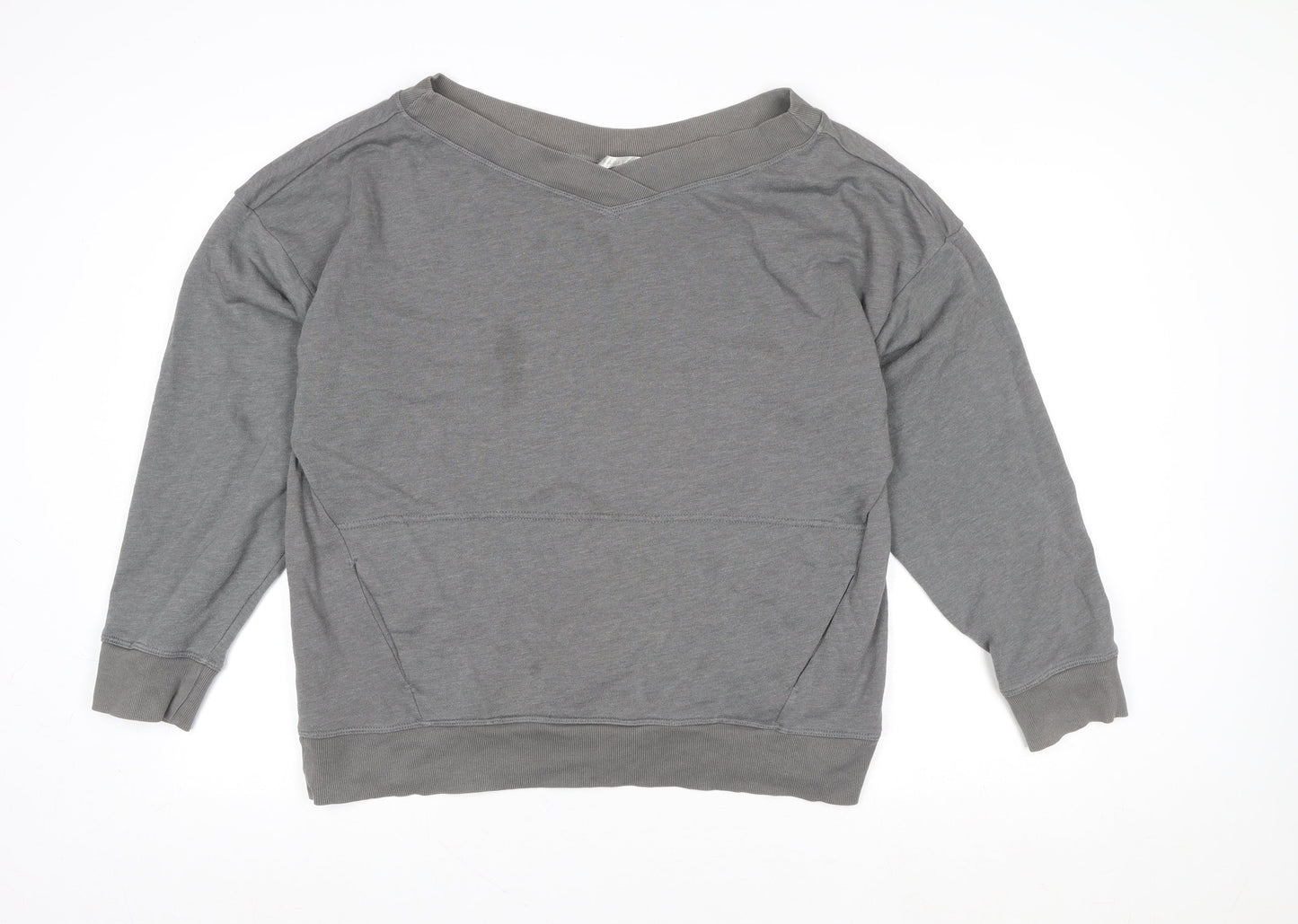 Fabletics Women Grey V-Neck Pullover Sweatshirt Size S