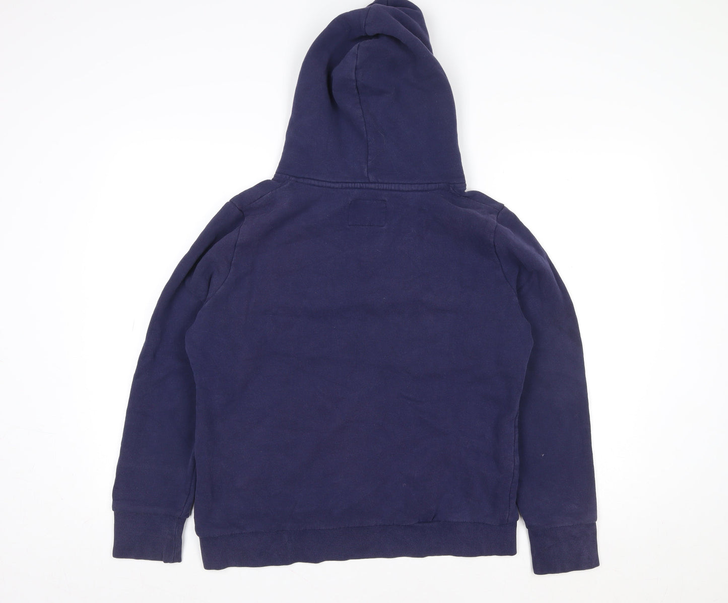 Superdry Men Blue L Hooded Fleece Sweat Jacket with Logo