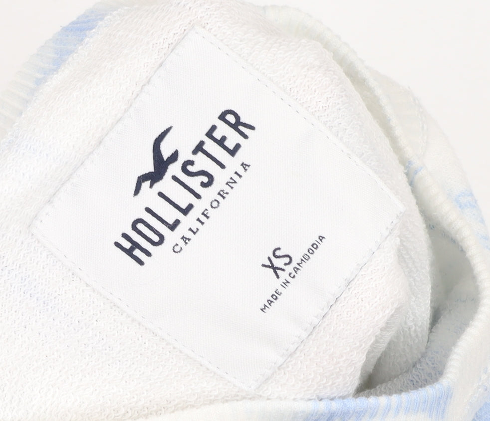Hollister Womens XS Blue Marble Pullover Sweatshirt Cotton Blend