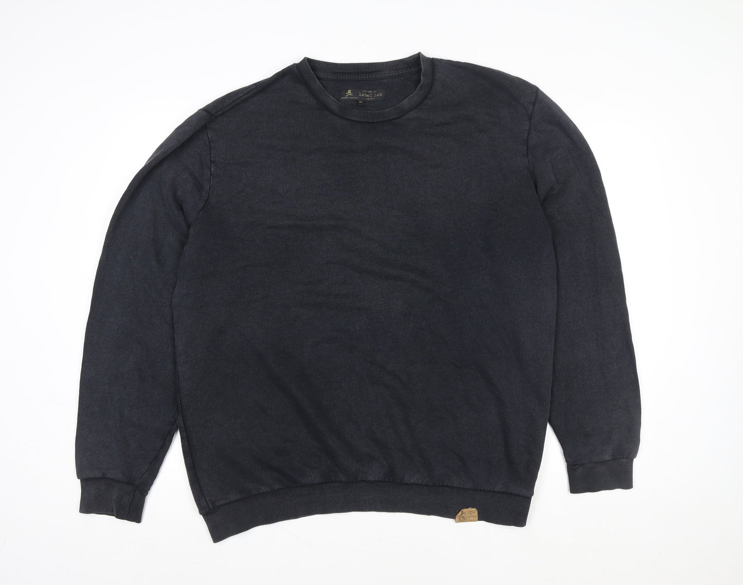 Label Lab Men's Black XL Crew Neck Cotton Pullover Sweatshirt