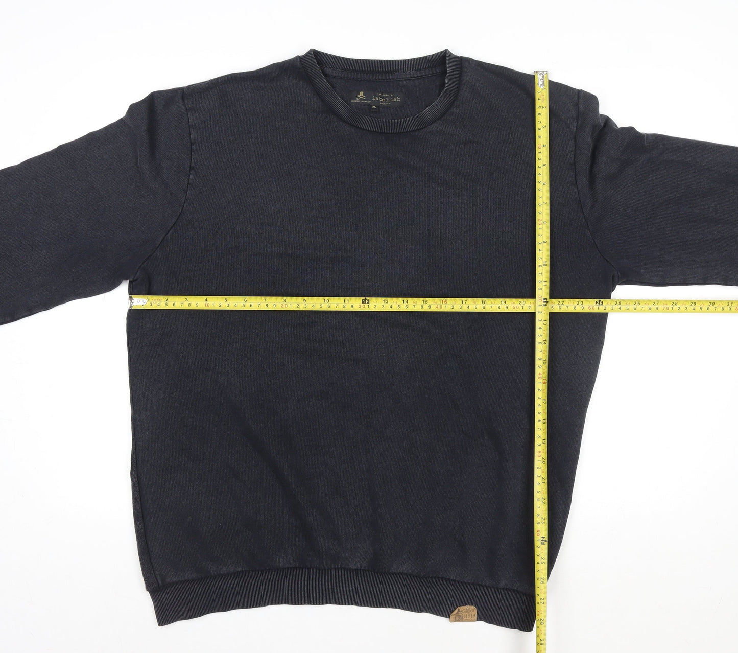 Label Lab Men's Black XL Crew Neck Cotton Pullover Sweatshirt