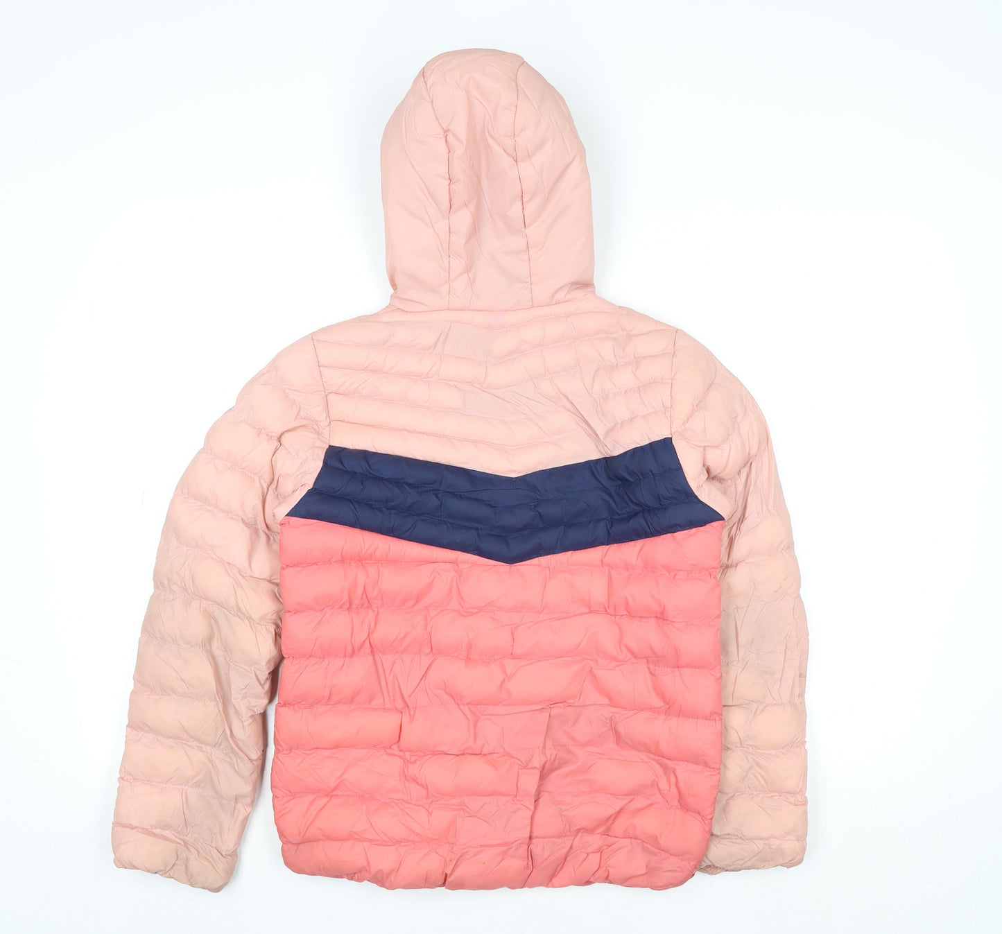 Mountain Warehouse Girls Pink Colourblock Hooded Puffer Jacket 11-12 Years