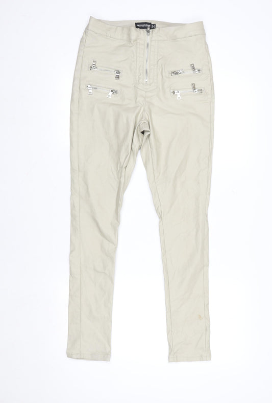 PrettyLittleThing Women’s Beige High Rise Skinny Jeans UK 10