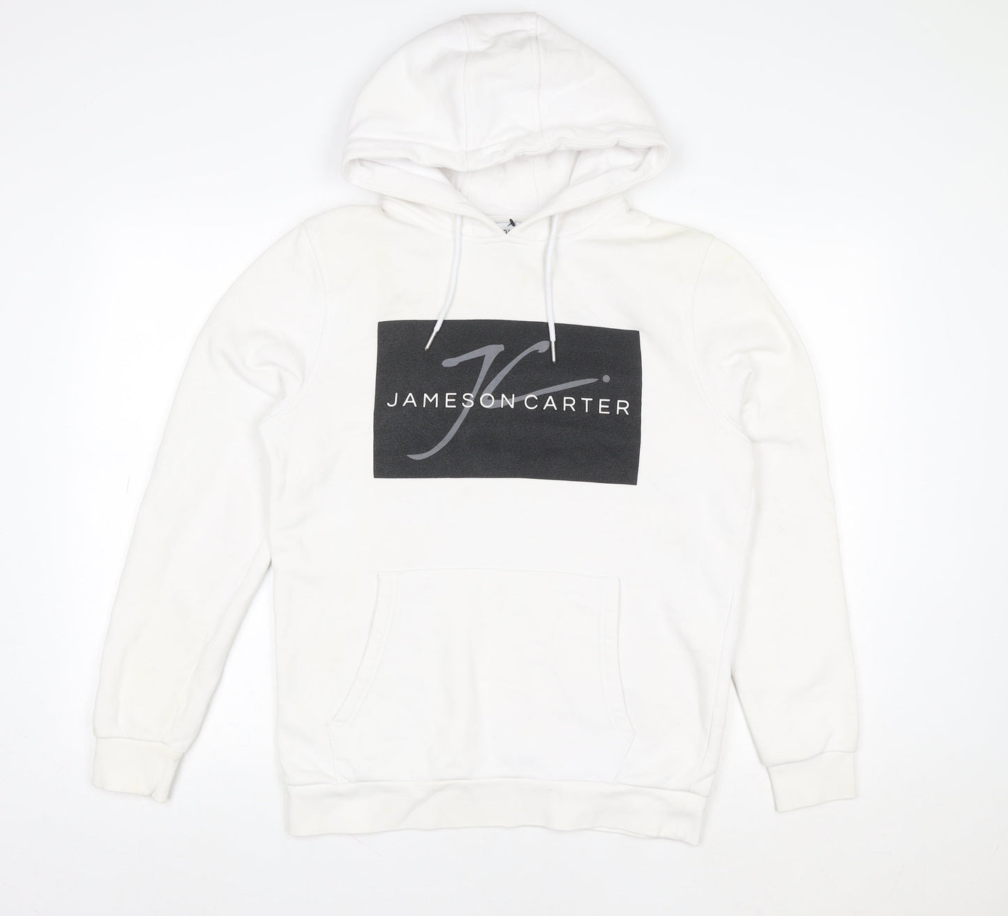 Jameson Carter Women's White Pullover Hoodie Size M Logo Print