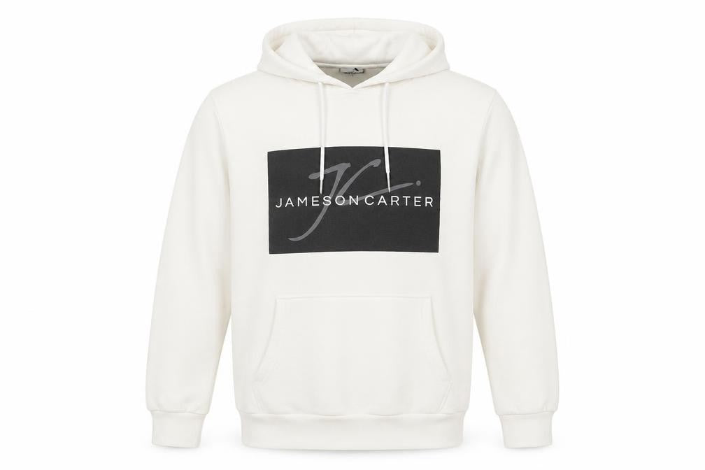 Jameson Carter Women's White Pullover Hoodie Size M Logo Print