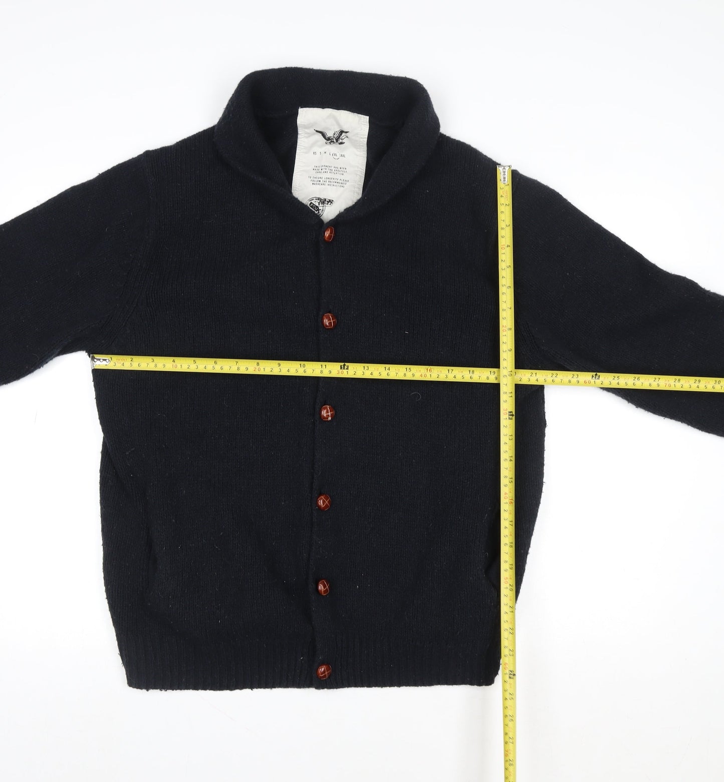 FCUK Women’s Black Wool Knit Button Jacket Size XL