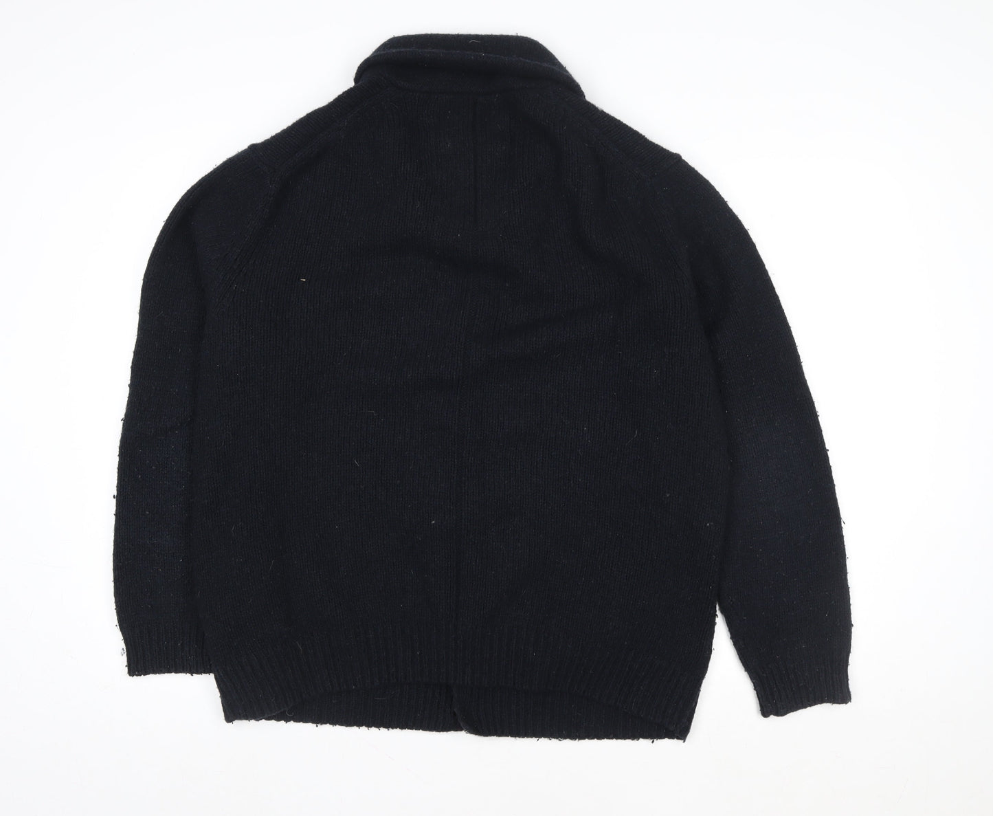 FCUK Women’s Black Wool Knit Button Jacket Size XL