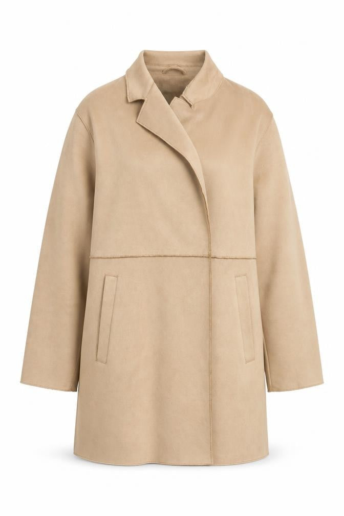 New Look Women’s Beige Mid-Length Overcoat Size 10 Regular Fit