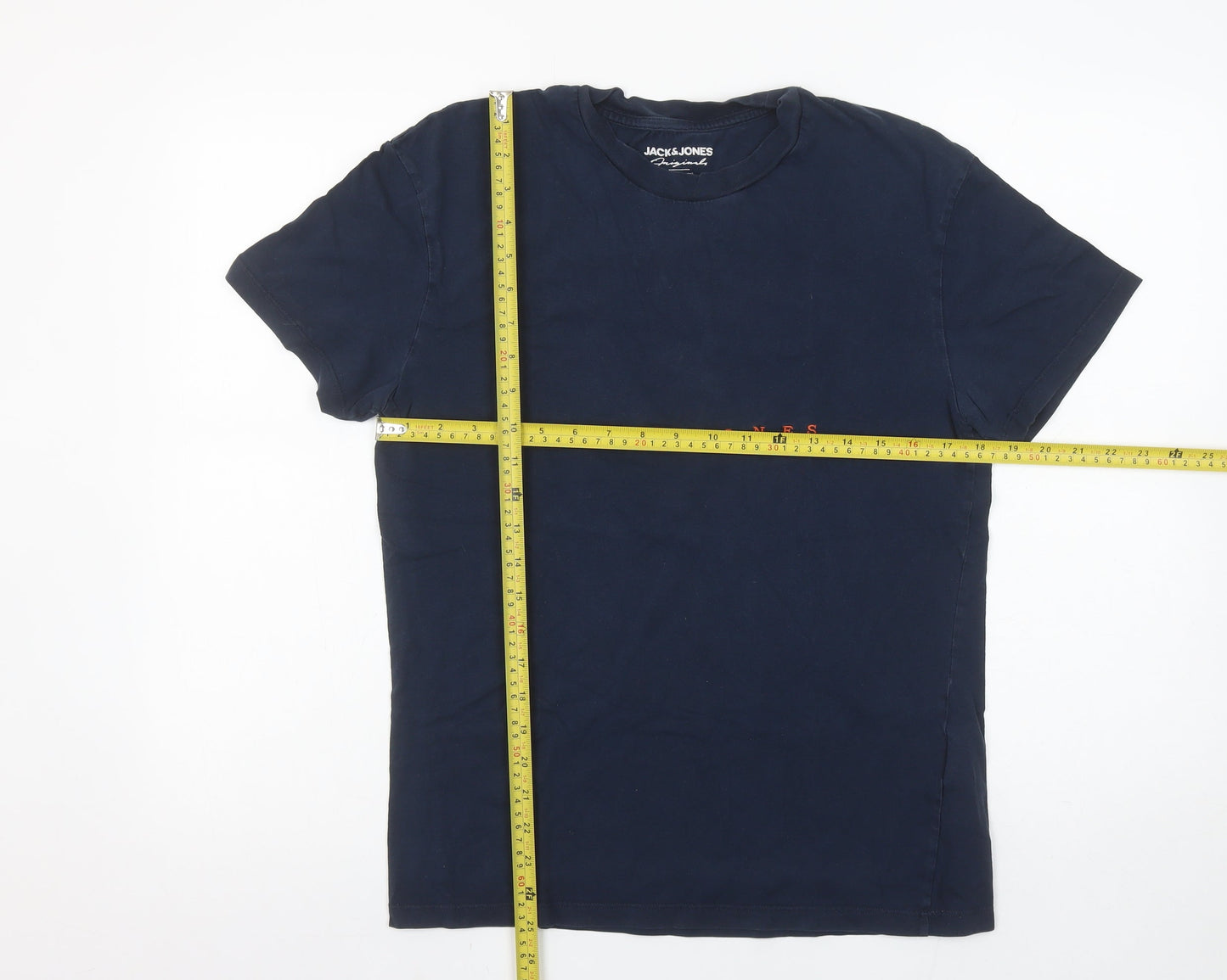 Jack & Jones Men's Blue Cotton Crew Neck Short Sleeve T-Shirt Size S