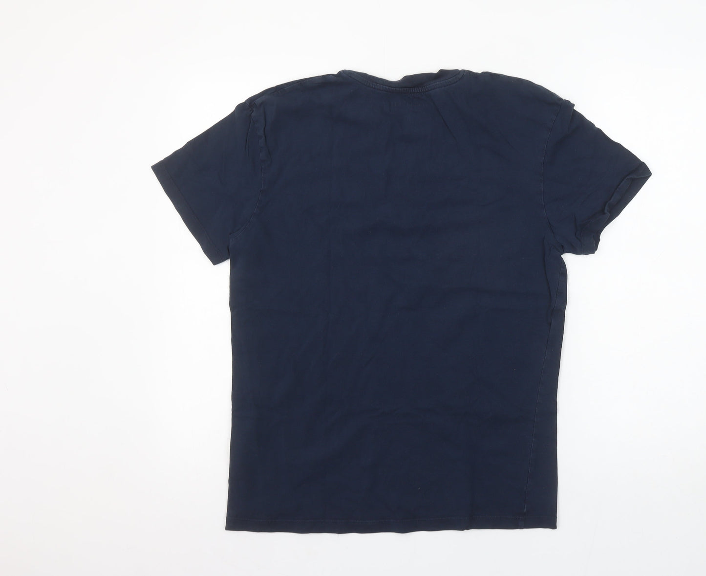 Jack & Jones Men's Blue Cotton Crew Neck Short Sleeve T-Shirt Size S