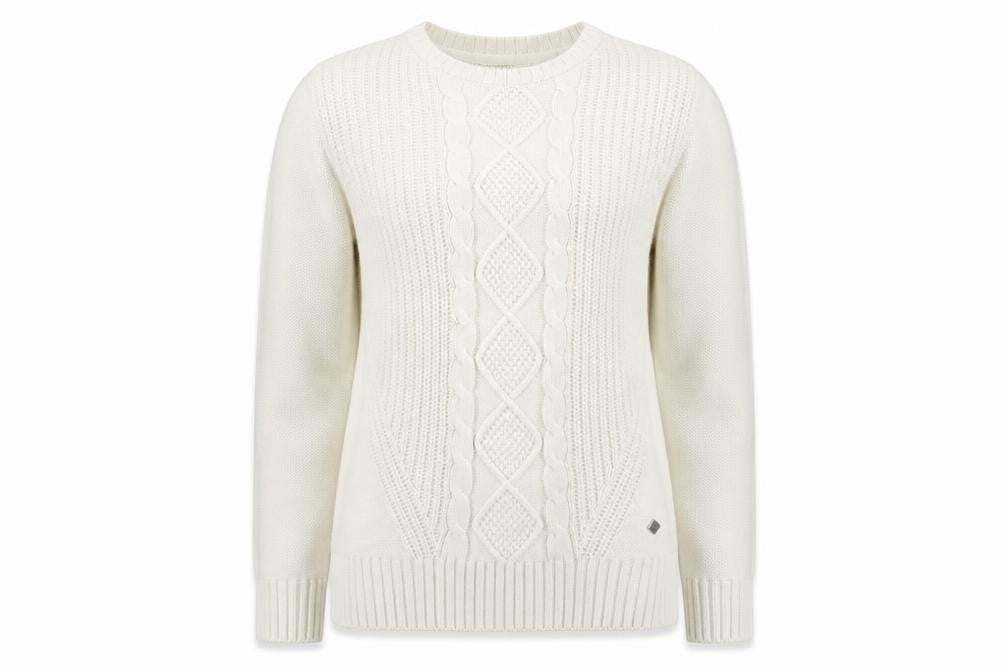 Diesel Womens Ivory Cable-Knit Crew Neck Jumper Size S